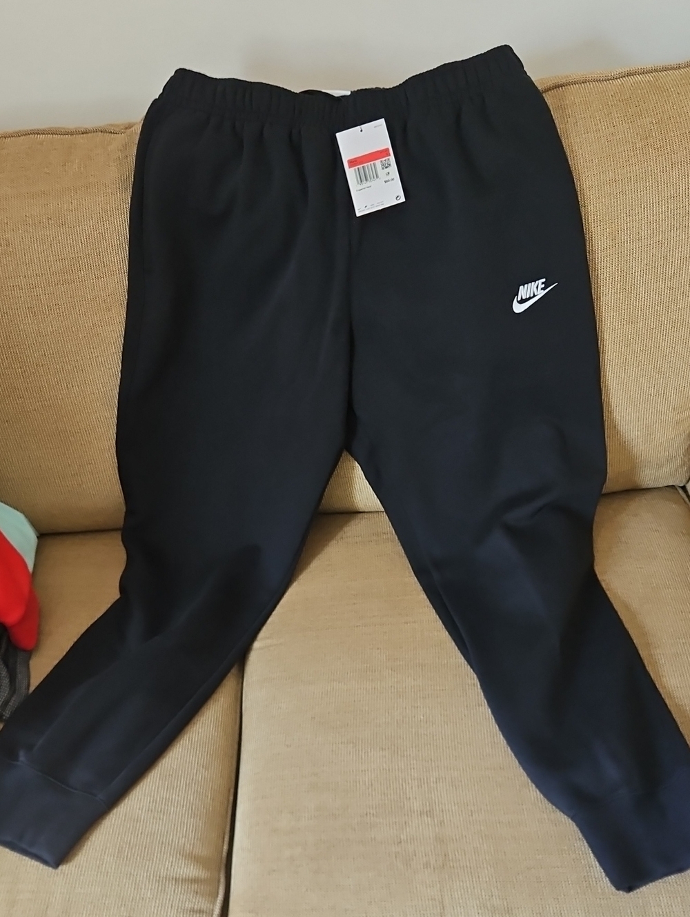 Nike Kids Black Jogger Sweatpants with White Logo